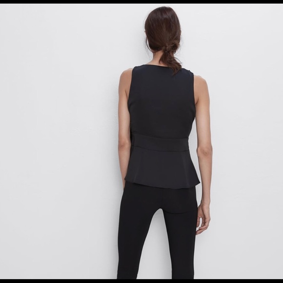 Zara bow waist top black xs - Picture 4 of 6
